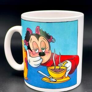 Vintage Disney Minnie Mouse Ceramic Coffee Mug - Sassy & Sleepy!